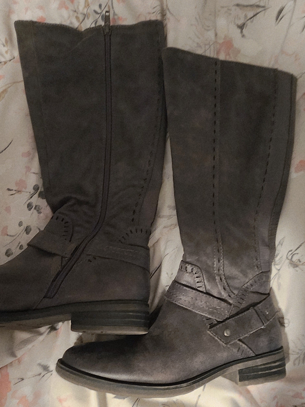 BareTraps Gray Suede Knee-High Boots